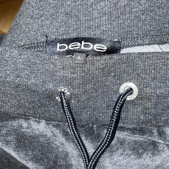 Bebe velour Grey rhinestone logo joggers XS, S - Picture 16 of 17
